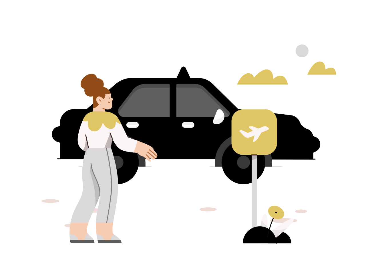 person using car service